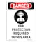 Signmission OSHA Danger Sign, Ear Protection Required, 24in X 18in Rigid Plastic, 18" W, 24" H, Portrait OS-DS-P-1824-V-1190 - alternate 1